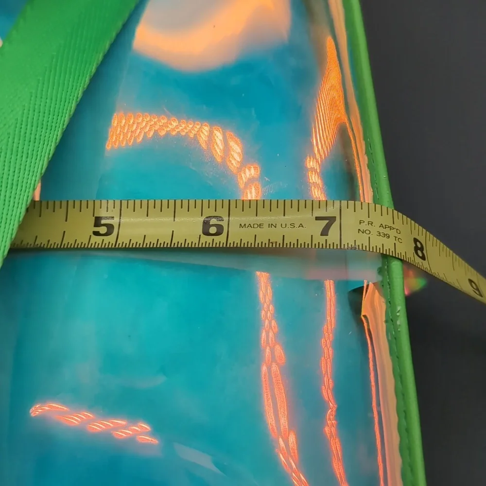 NWOT Iridescent Rainbow Clear Daypack Back pack Zippered With Front Pocket - Picture 9 of 9